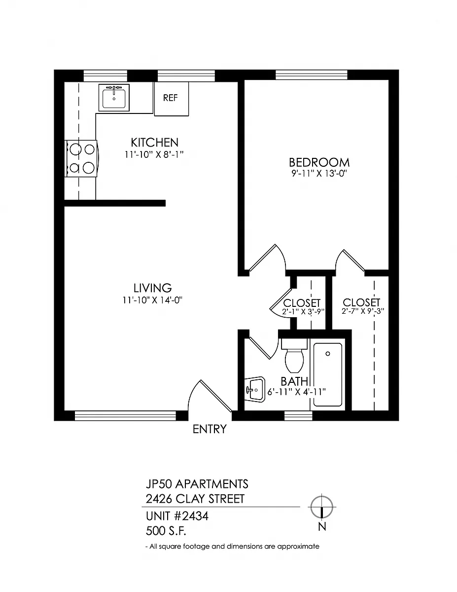 Floor plan JP50 1 Bedroom