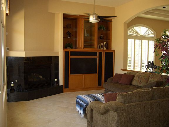 Family room with built in and FP