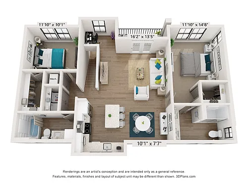 Floor plan Oceane Carriage Home with Garage