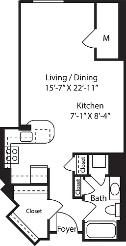 Floor plan Cameron Studio