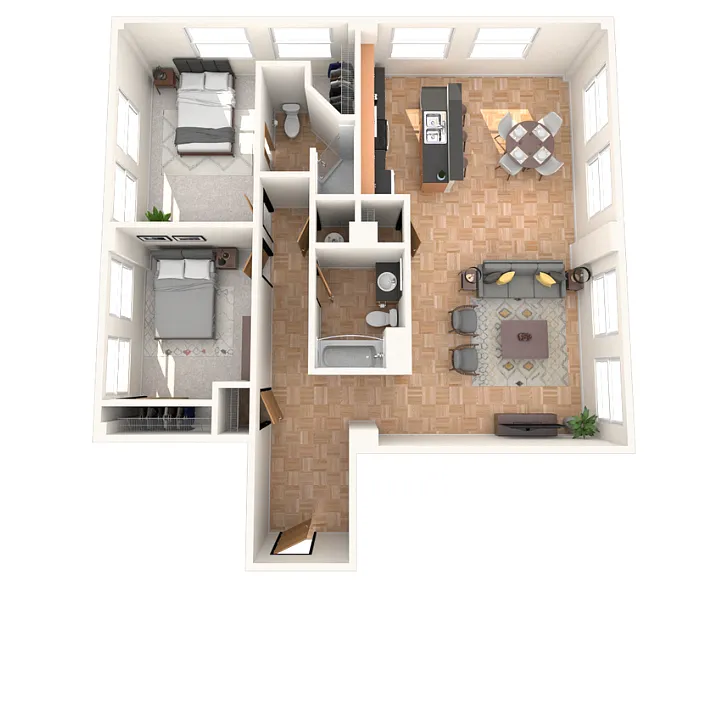 Floor plan 2 bed 2 bath
