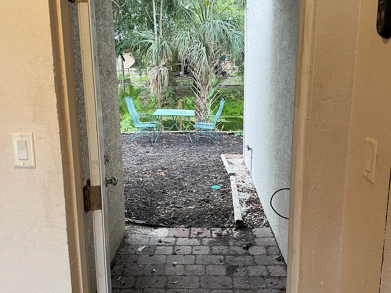 Garage exit to backyard