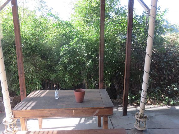 Backyard view from sliding door.