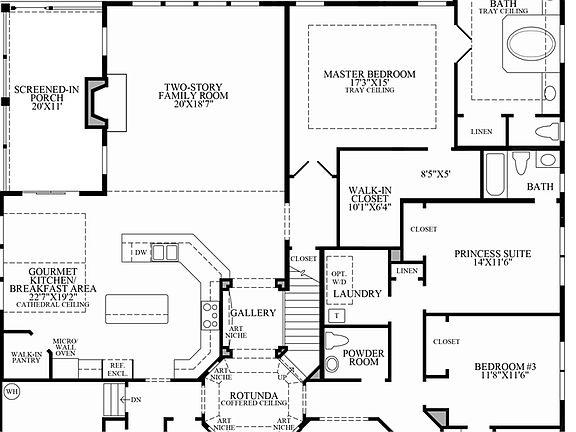Optional Luxurious Master Bath, Screened-In Porch & Stairs to Optional Alternate 2nd Floor