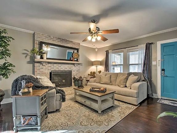 Living room with fireplace