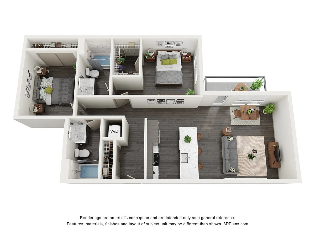 Floor plan Urban 2 Bedrooms B