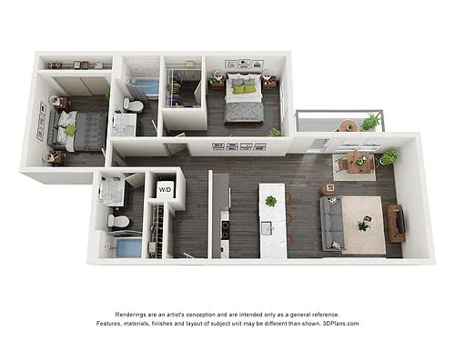 Floor plan Urban 2 Bedrooms B