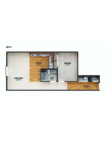 Floor plan 1 Bedroom/1 Bathroom