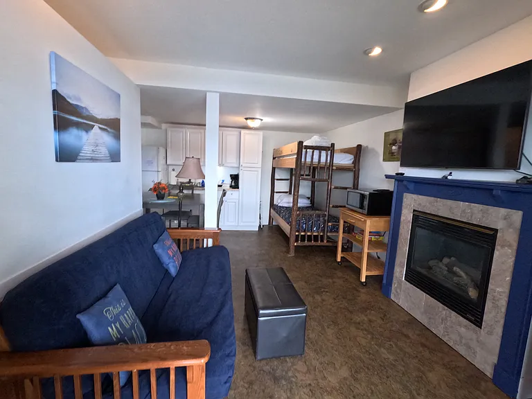 futon and bunk beds