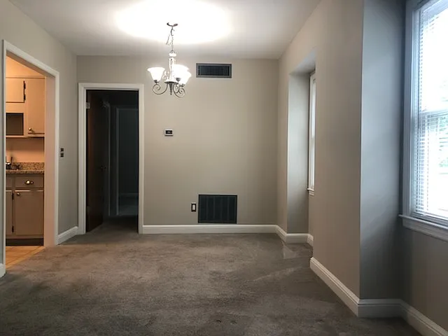dining room and hall to bedroom