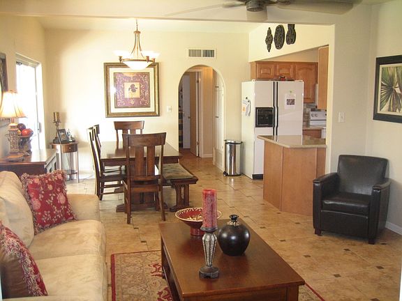 Living room and dining room