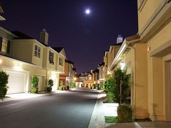 Front of house by night