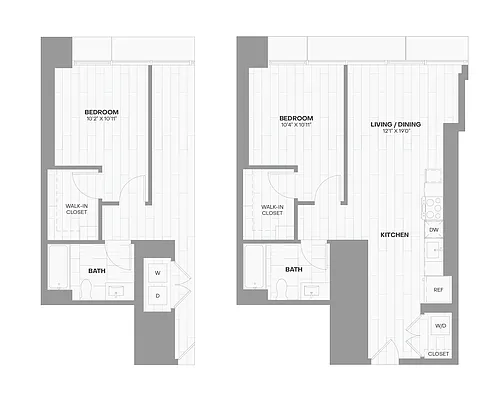Floor plan 1 Bed/1 Bath WDU70-X10