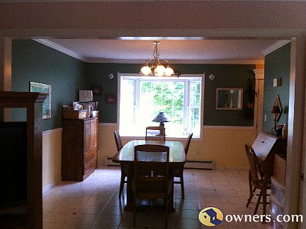 Dining room with Bay window open to living room