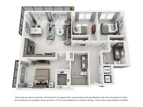 Floor plan 3 Bed/2 Bath-1C1