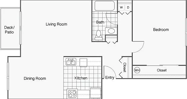 One Bedroom Renovated floor plan Irwin Park