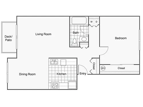 Floor plan One Bedroom Renovated
