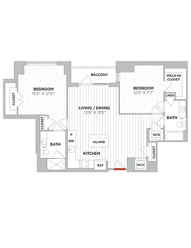 Floor plan 2 Bed/2 Bath-C14 West