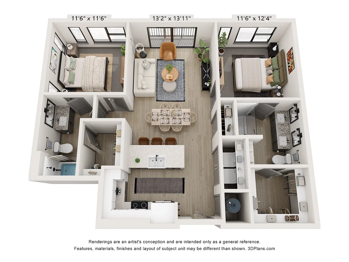 Floor plan B2 (2 Bedroom)