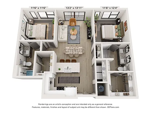 Floor plan B2 (2 Bedroom)