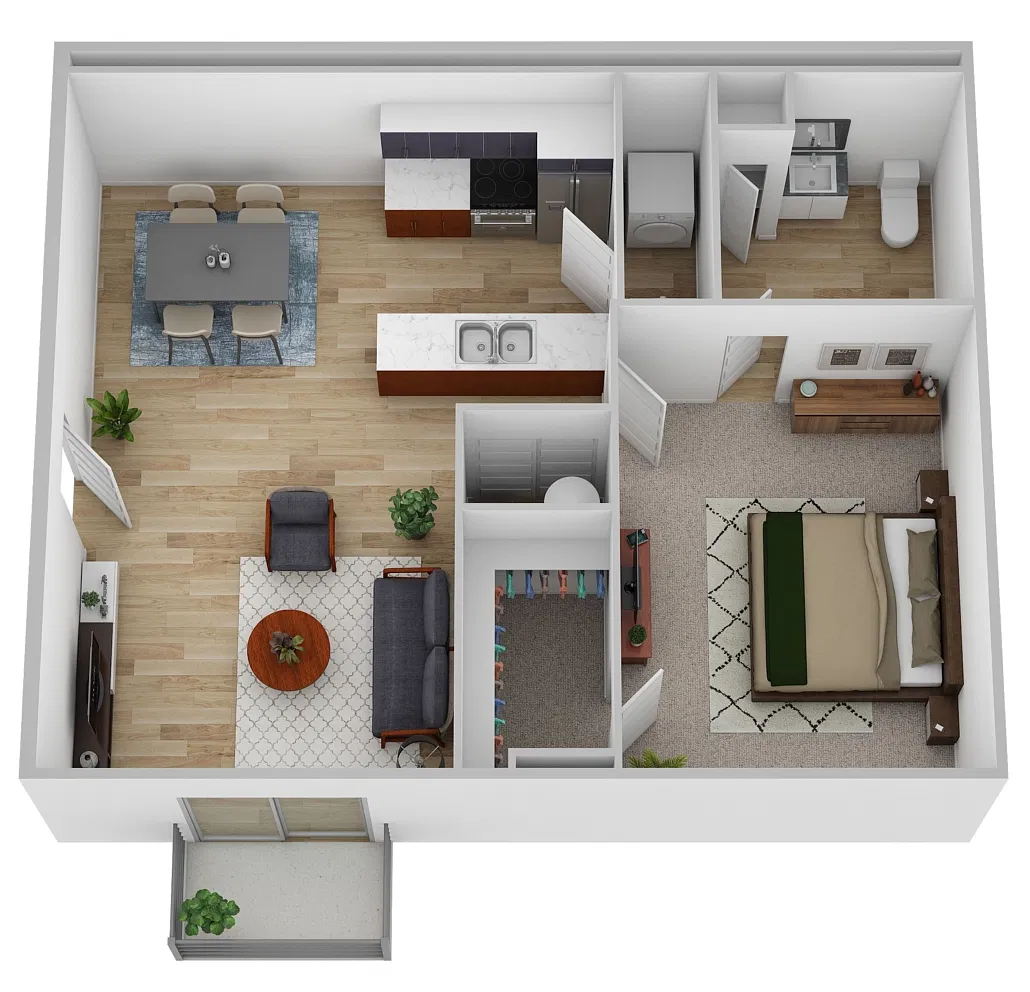 Floor plan 1 Bed 1 Bath
