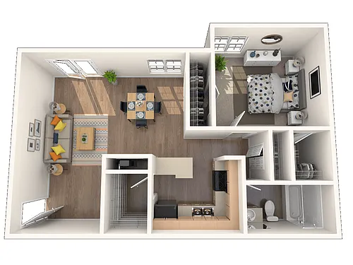 Floor plan 1 Bed 1 Bath 900 Sq Ft