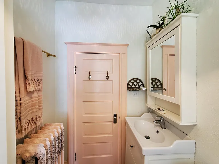 Light pink accents