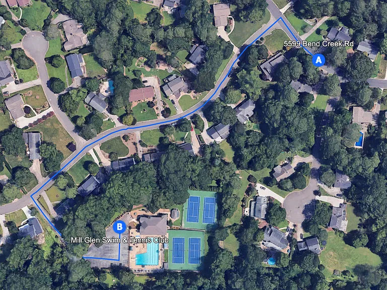 Mill Glen Swim & Tennis club right around the corner