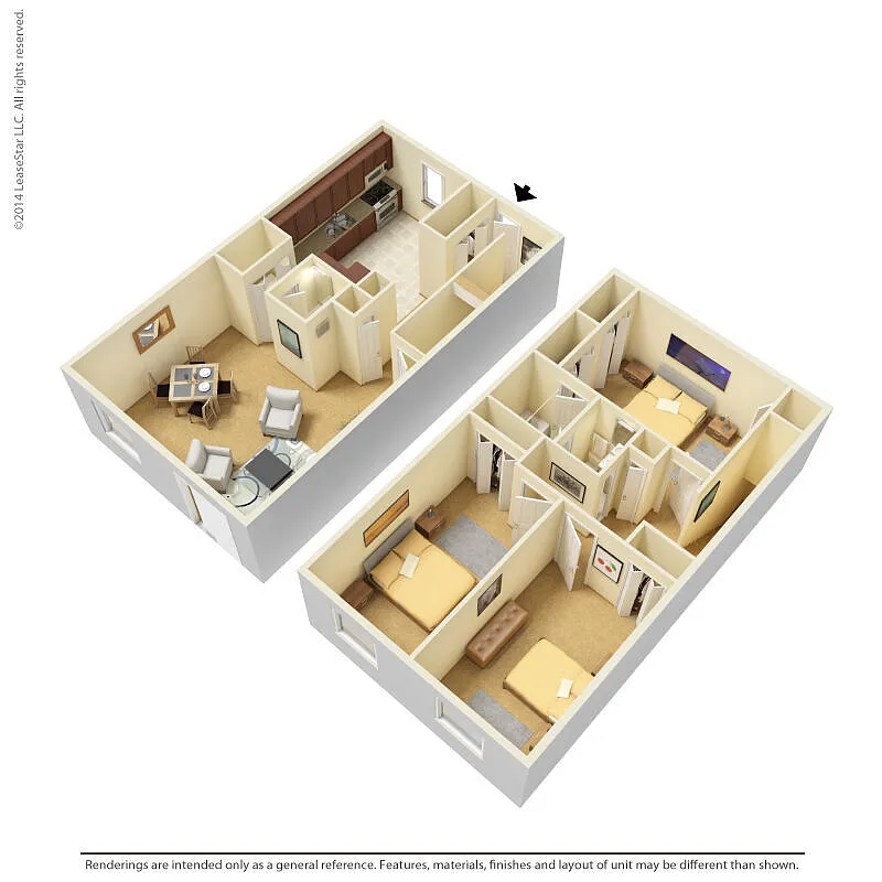 Floor plan 3 Bedroom TH B