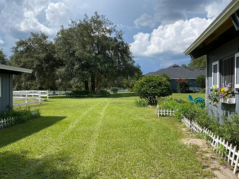 This is the area between the two barns facing the house.