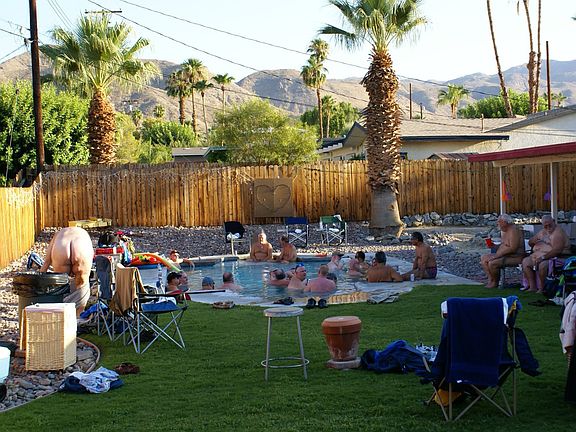 Big back yard for pool parties.