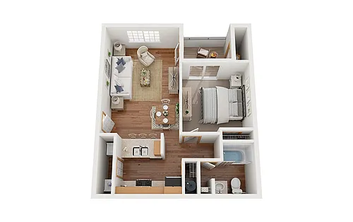 Floor plan 1 Bed 1 Bath Classic