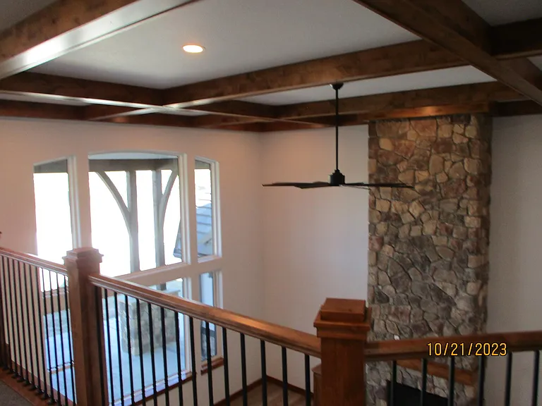 View of living room from loft