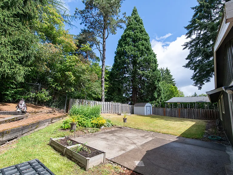 Fenced backyard