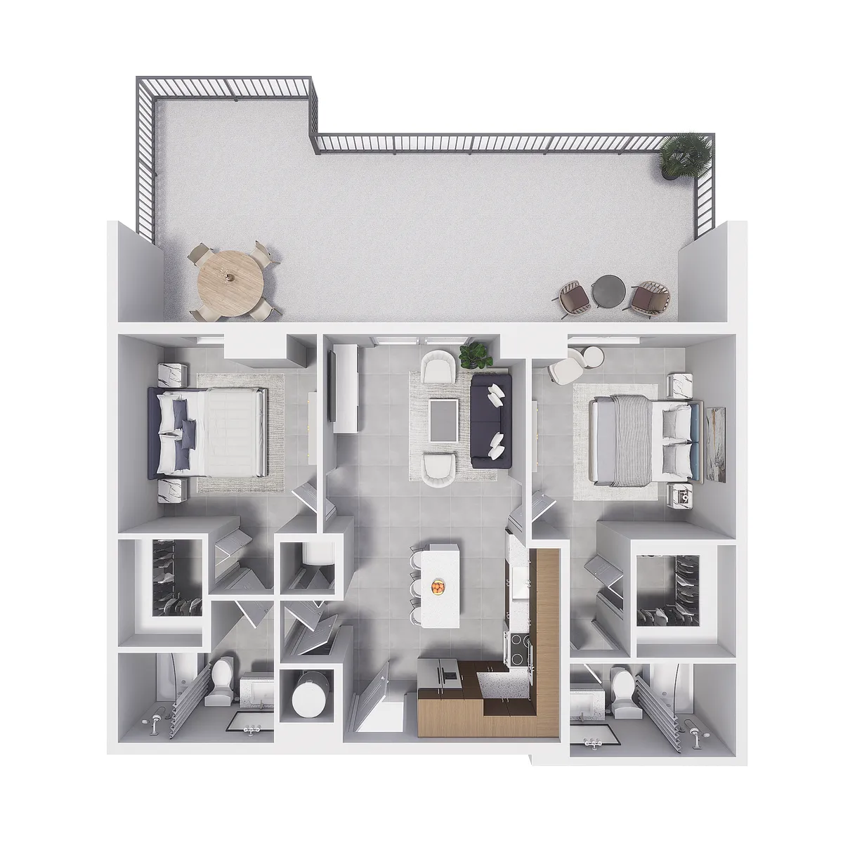 Floor plan 2x2 - 860sqft - B5