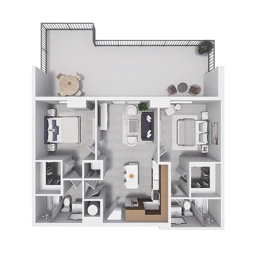 Floor plan 2x2 - 860sqft - B5