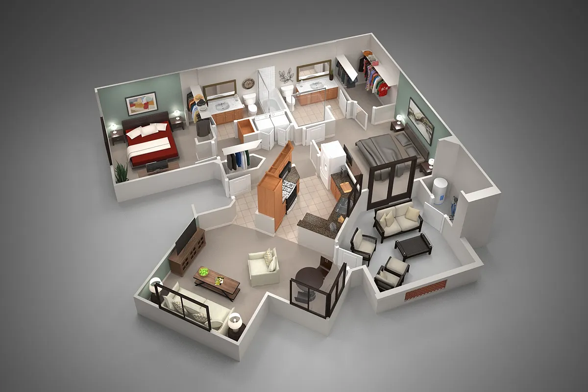 Floor plan Two Bedroom/Two Bath