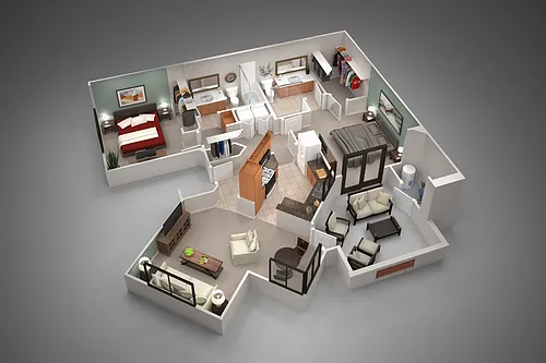 Floor plan Two Bedroom/Two Bath