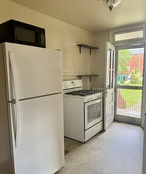kitchen with backyard access