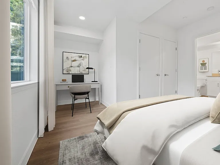 Renovated Package bedroom with hard surface flooring