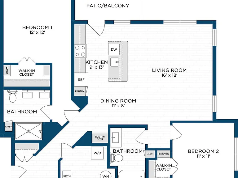 Floor Plan B8 | Echelon at Charlotte | Apartments in Charlotte, NC Floor Plan B8 | Echelon at Charlotte | Apartments in Charlotte, NC