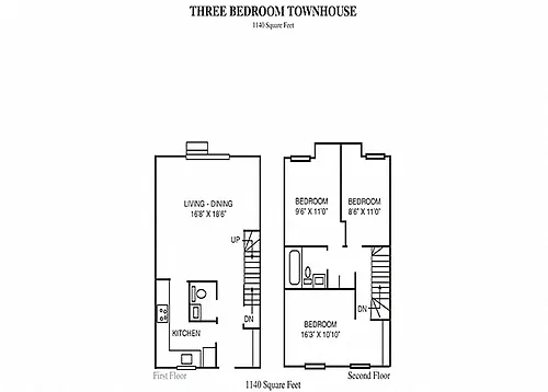 Floor plan 3 Bedroom Townhouse