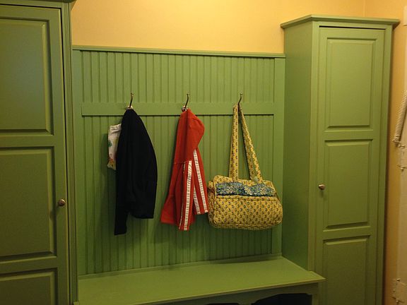 Mud room with custom cabinet