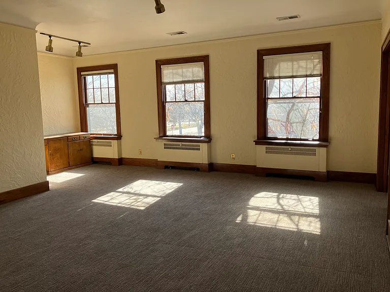 Living room, looking south. Approx 423 sf.