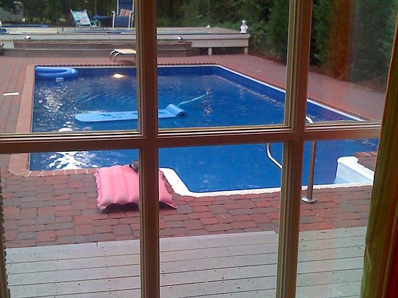 pool out the master bath window