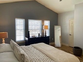 The master bedroom is spacious and has one large walk-in closet and a nice size second close.