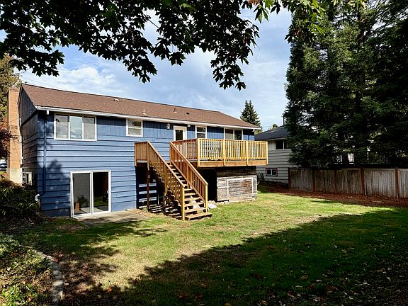Large backyard, fenced only on one side