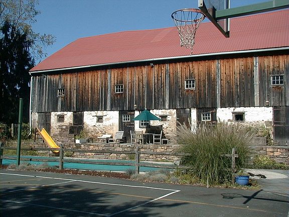 Barn, pool, sports court