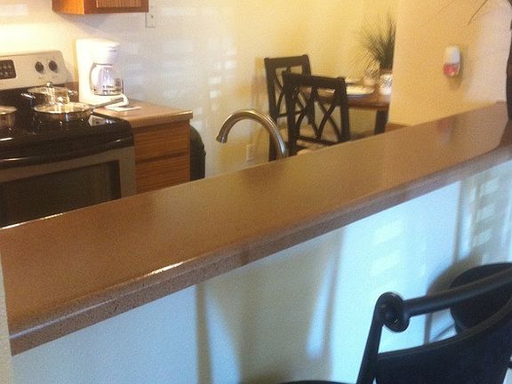 Spacious kitchen with island for bar.