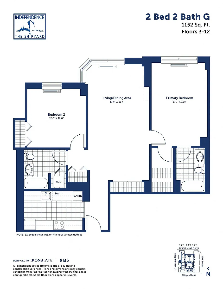 Floor plan 2 Bed 2 Bath G